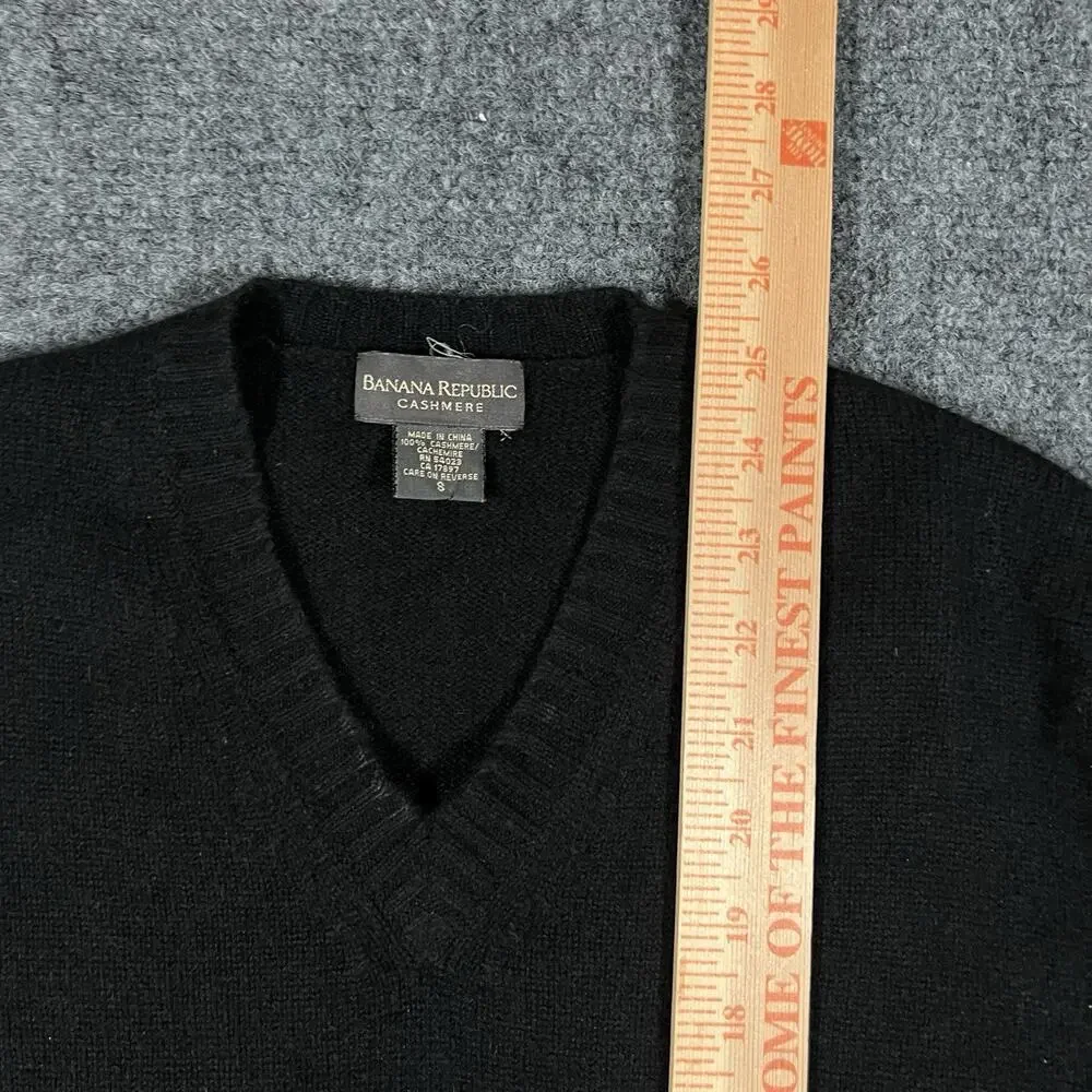 Banana Republic Sweater Mens S Black 100% Cashmere Soft Knit Pullover Crewneck